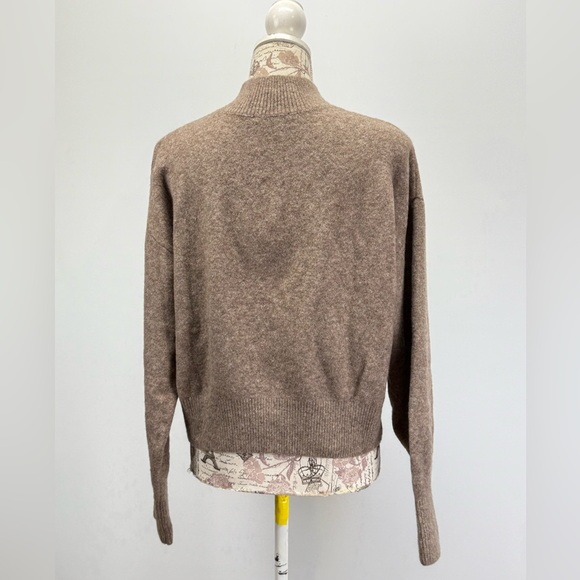 & OTHER STORIES Taupe mock neck Wool blend sweater size S - Picture 9 of 16